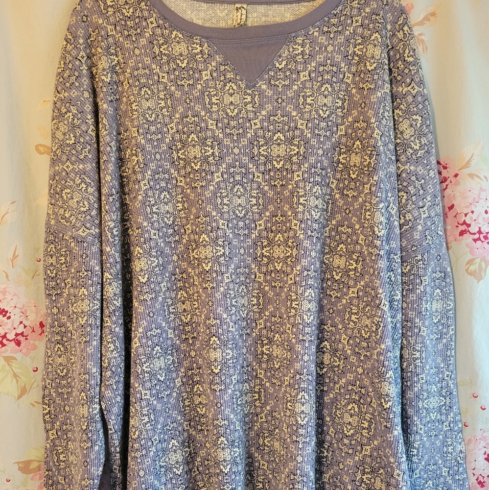 Free People Intimately Early Night Oversized Thermal Sleep Shirt Size S